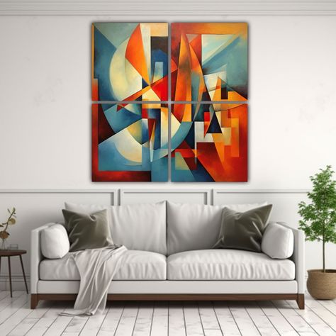 Pinturas Decorativas Con Intensos Patrones 160x160 Cm-2
