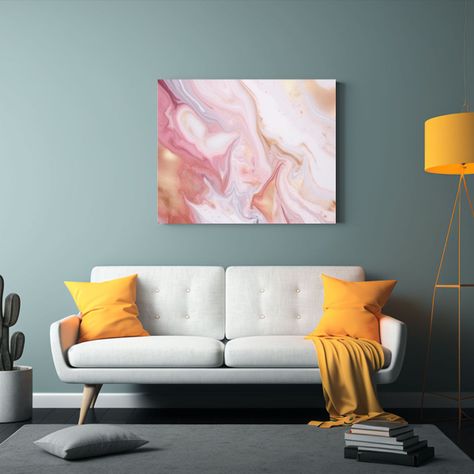 Pintura De Mármol Abstracta Líquida Para Decoración Con I 120x80cm-2