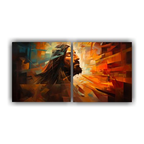 Cuadro Conceptual Enigmático De Cristo Abstracto 160x80 Cm-0