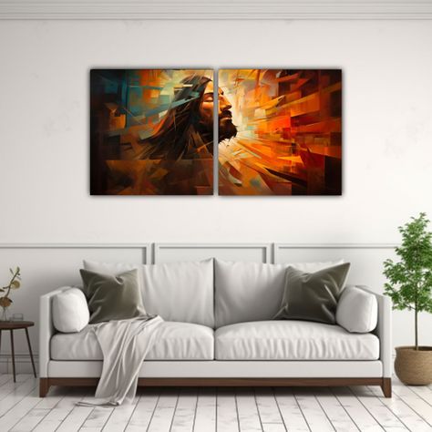 Cuadro Conceptual Enigmático De Cristo Abstracto 160x80 Cm-2
