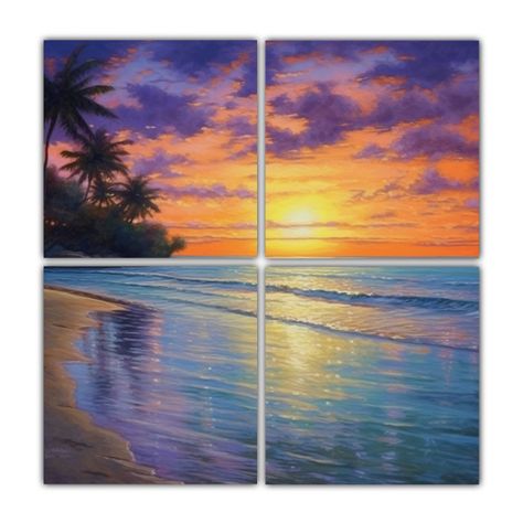 Pinturas Decorativas De 4 Lienzos Colores 200x200 Cm-0