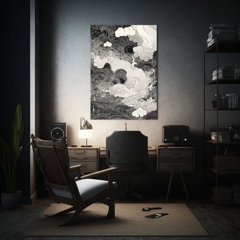 Cuadro Cuadro Con Esquemas De Líneas Onduladas 60x90cm-2