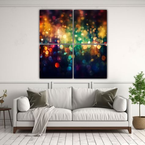 Lienzos Dibujo Exuberantes Con Fondo De Luces 120x120 Cm-2