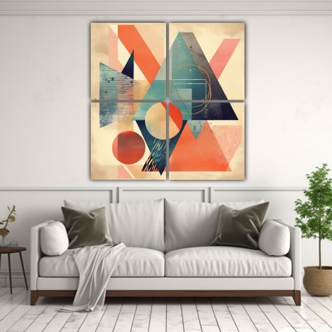 Cuadros Modernos Minimalistas Con Composiciones 200x200 Cm-2