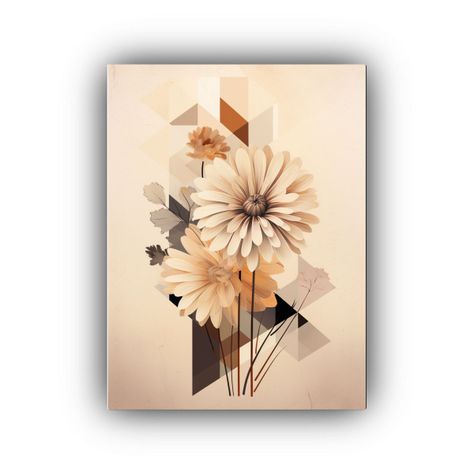 Cuadro Urbano Cuadroes Geométricas Marrón Claro 40x60cm-0