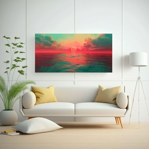 Pinturas Decorativas En Rojo Intenso Y Tranquilo 60x30cm-2