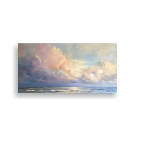 Pintura Acrílica Sencilla De Nubes Tormentosas 40x20cm-0