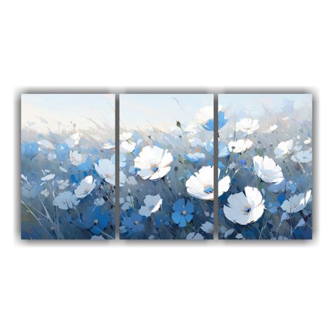 Set 3 Pinturas Vintage En Lienzo Sensibilidad 90x45 Cm-0