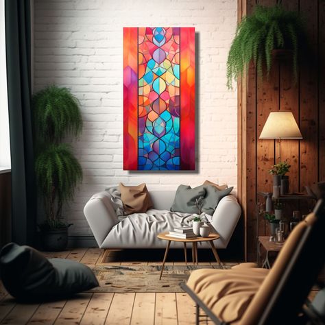 Pintura Decorativa Estilo Arte Islámico 50x100cm-2