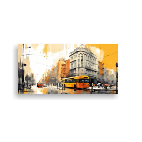 Paisaje Urbano De Santiago En Chile En Tonos 100x50cm-0