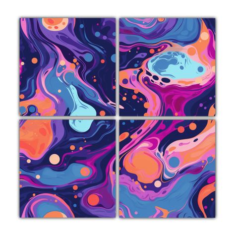 Patrón Líquido Sin Costuras Estilo Dreamcore 140x140 Cm-0
