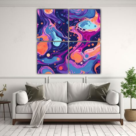 Patrón Líquido Sin Costuras Estilo Dreamcore 140x140 Cm-2