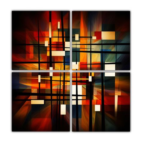 Cuadro Abstracto De Formas Simples Para Decorar 180x180 Cm-0