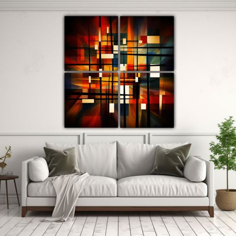 Cuadro Abstracto De Formas Simples Para Decorar 180x180 Cm-2