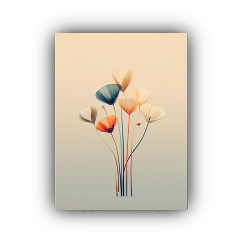 Pinturas Decorativas De Línea Fina Con Flores 80x120cm-0