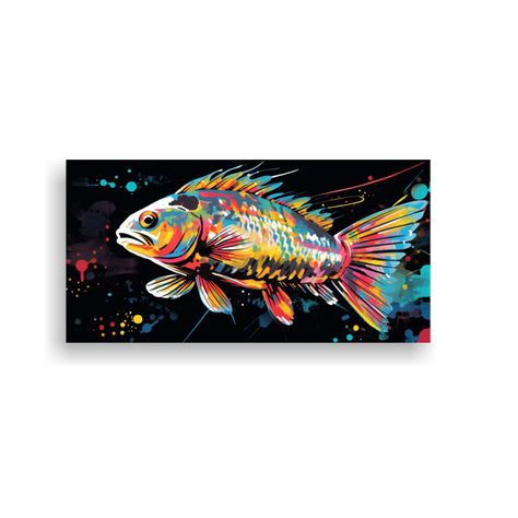 Pintura Decorativa De Imagen Luminosa De Un Pez 100x50cm-0