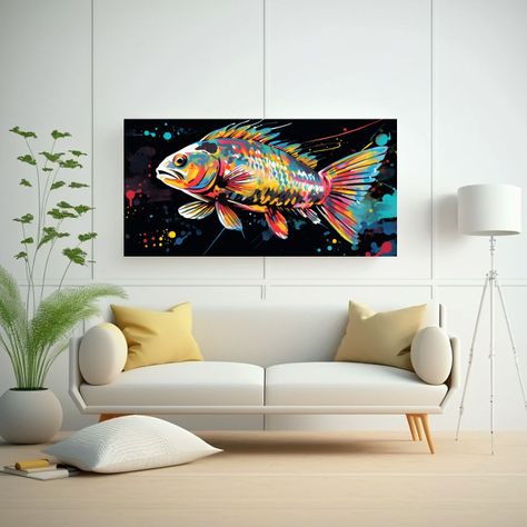 Pintura Decorativa De Imagen Luminosa De Un Pez 100x50cm-2