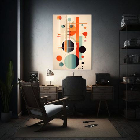 Cuadros Geométricos De Decoración Con Una Serie 40x60 Cm-2
