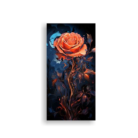 Pintura Decorativa De Flor Rosa Abstracta 50x100cm-0