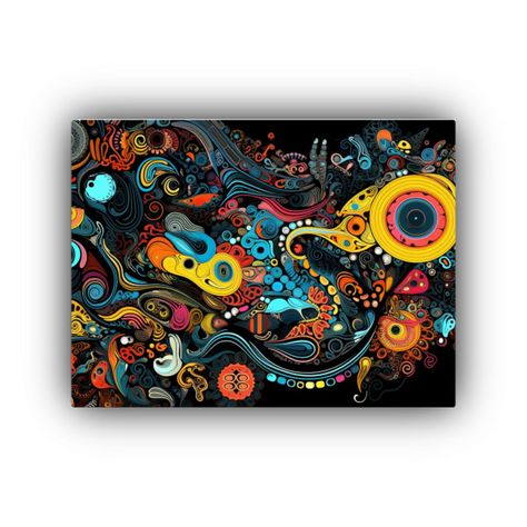 Cuadro Tela Abstracto Pop Art Psicodélico Con Movimiento So 30x20cm-0
