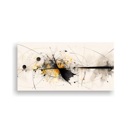 Dibujo Abstracto Moderno Minimalista Con Grafito 140x70 Cm-0