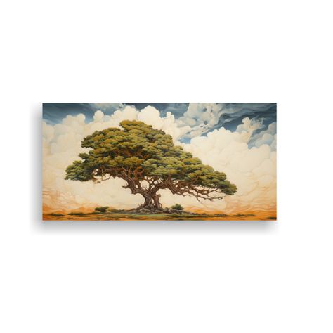 Cuadro Abstracto De Un árbol De Ciprés: 100x50cm-0