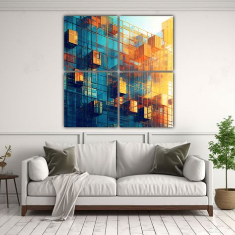 Cuadros Modernos De Interiores Con Ventanas 60x60 Cm-2