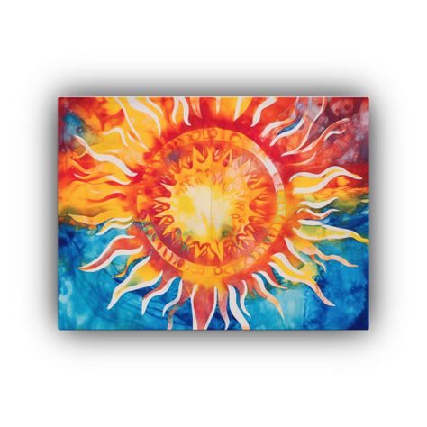 Cuadro Abstracto Duradero Diseño Tie Dye Sol. 65x50cm-0