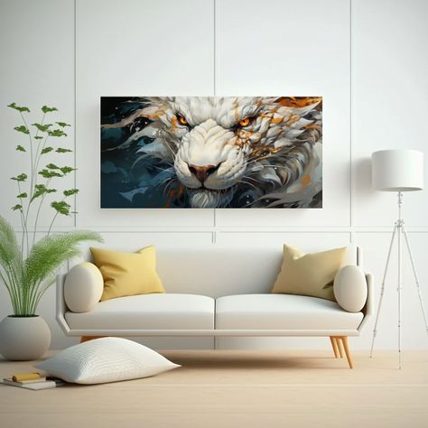 Lienzo De Tela Expresión Fantasía Dragón Blanco 140x70cm-2