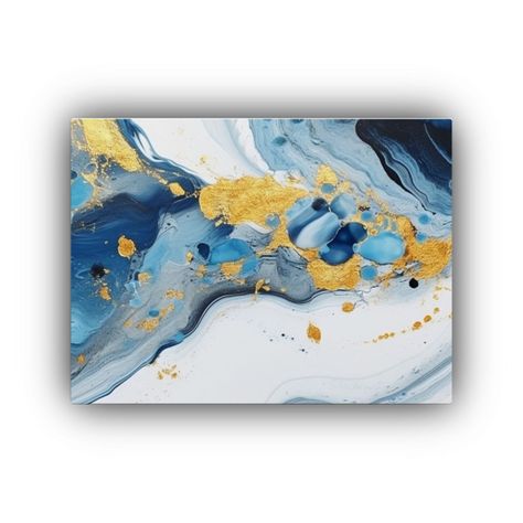 Pintura Abstracta De Mármol En Acrílico: 45x30cm-0