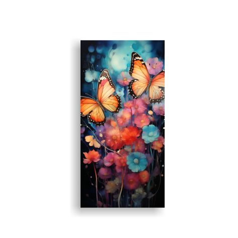 Cuadro Imagen Mágico Mariposas Macro Corazón 20x40cm-0