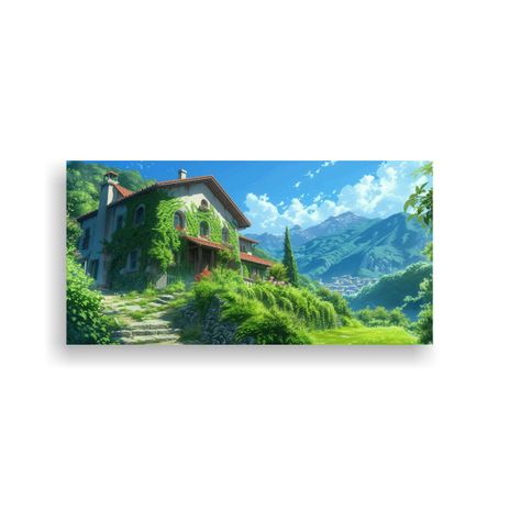 Animación De Casa Con Vegetación Y Cuadros 100x50cm-0