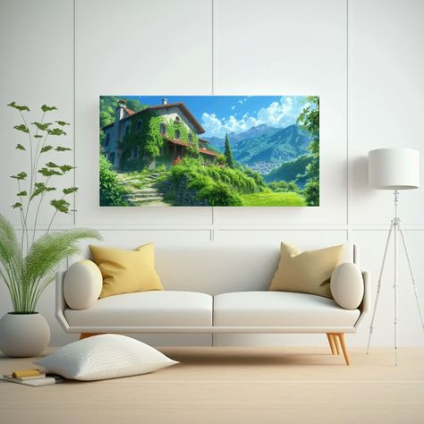Animación De Casa Con Vegetación Y Cuadros 100x50cm-2