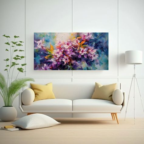 Pinturas Abstractas De Adorno De Jacinto En Tonos 140x70 Cm-2
