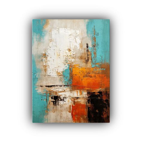Pintura Abstracta De Acrílico Texturizado Estilo 30x45cm-0