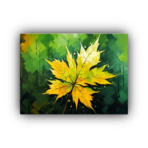 Pinturas De Decoración De Baño Con Hojas De Arce En Amaril 50x40cm-0