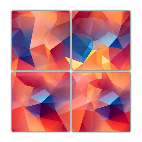 Cuadro Inspirador Polígono Low Poly Patrón 180x180 Cm-0