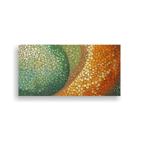 Pinturas Decorativas Estilo Puntillismo En Verde 60x30cm-0