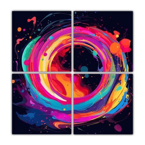Cuadro Diseño De Baño Con 4 Lienzos Rápidos Y 100x100 Cm-0
