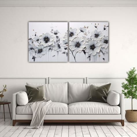 Dos Cuadros Textura Inspiradora Pintura Acrílica 140x70 Cm-2