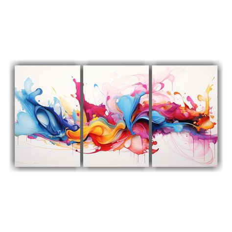 Pinturas Decorativas Set 3 Artes Inspiración 60x30 Cm-0