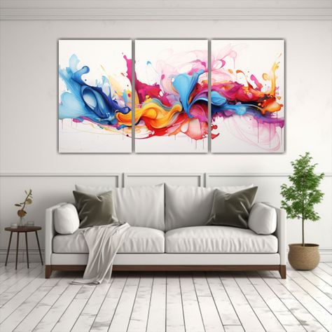 Pinturas Decorativas Set 3 Artes Inspiración 60x30 Cm-2