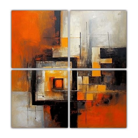 Cuadro De Lienzo De Temática Pixelada En Esquina 80x80 Cm-0
