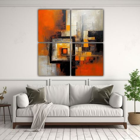 Cuadro De Lienzo De Temática Pixelada En Esquina 80x80 Cm-2