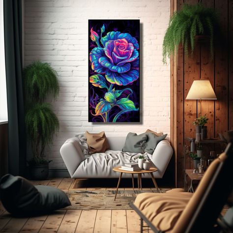 Lienzo Composición Floral Con Rosa En Primer 40x80cm-2