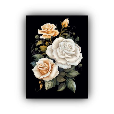 Cuadro Decorativo Comedor Botánico De Rosas 50x75cm-0