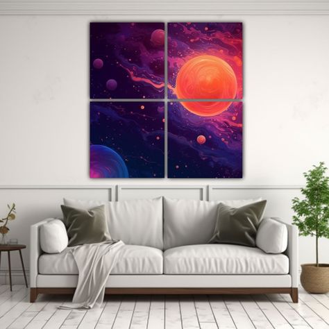 Pinturas Decorativas Dormitorio Con Fondo 100x100 Cm-2