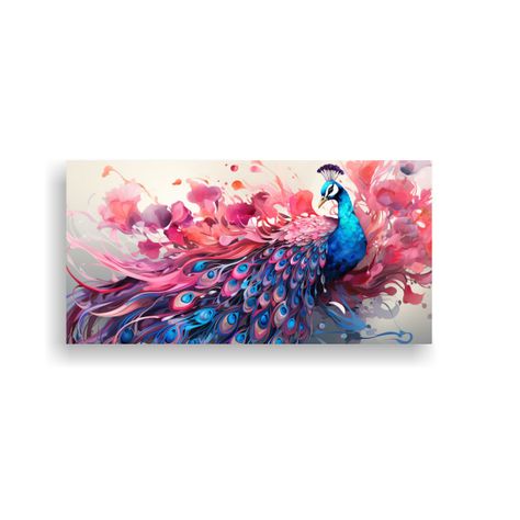 Pintura Neo Pop De Nudibranquio En Tonos Pavo 80x40cm-0