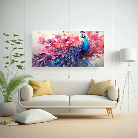 Pintura Neo Pop De Nudibranquio En Tonos Pavo 80x40cm-2