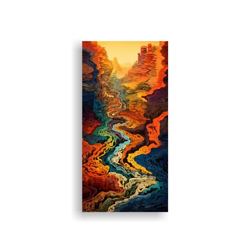 Cuadros Abstractos De Paisajes Inexplorados En 80x160cm-0